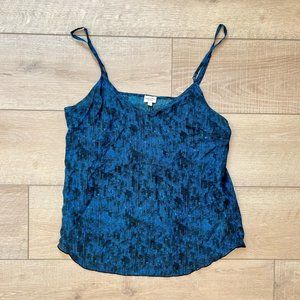 UNDER WILFRED 100% silk sequin patterned camisole top size medium